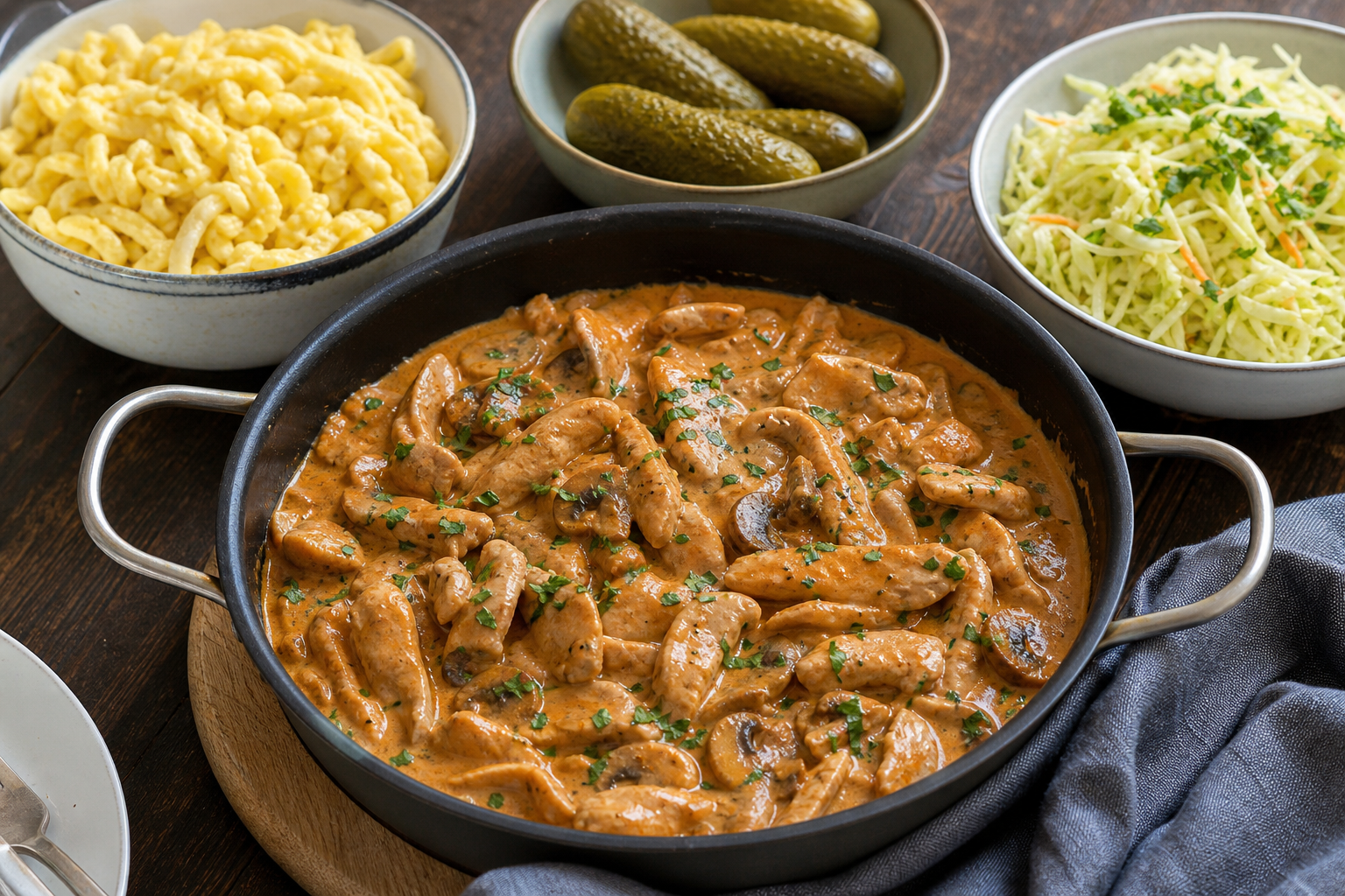 Putenrahmgeschnetzeltes mit Spätzle - zdjęcie 5