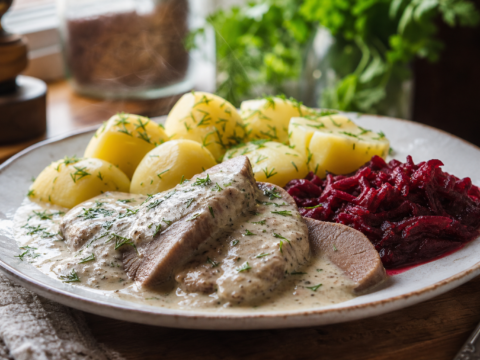 Ozór wołowy w sosie chrzanowym - zdjęcie 1