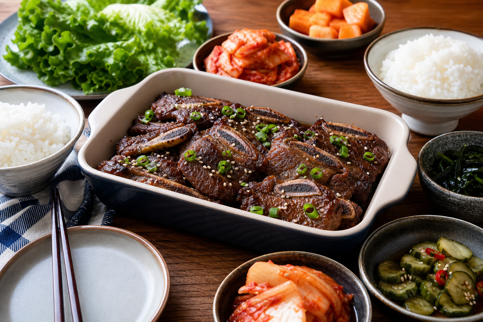 Wolno pieczone galbi z wołowych żeberek w marynacie z gruszki i gochujang - zdjęcie 5