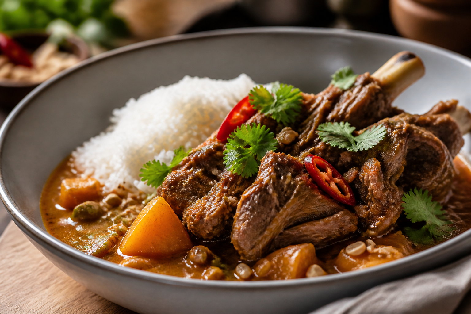 Gaeng Massaman Kha Kae – tajskie curry massaman z golenią baranią - zdjęcie 3