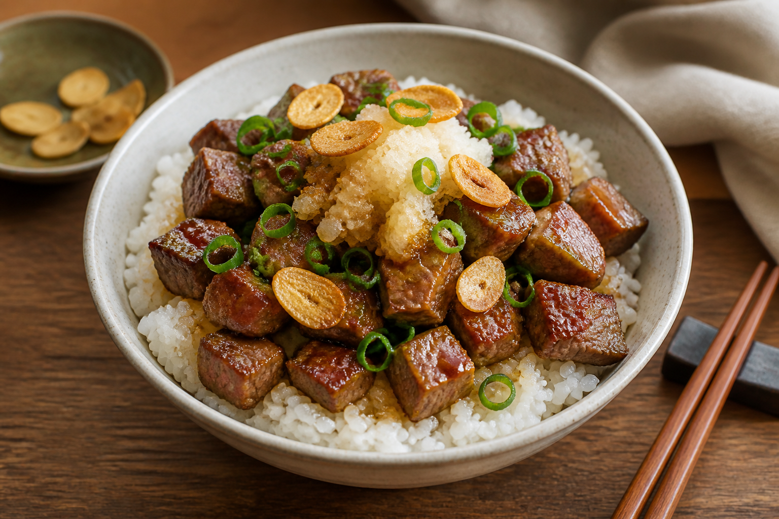 Garlic Saikoro Steak z oroshi ponzu - zdjęcie 3