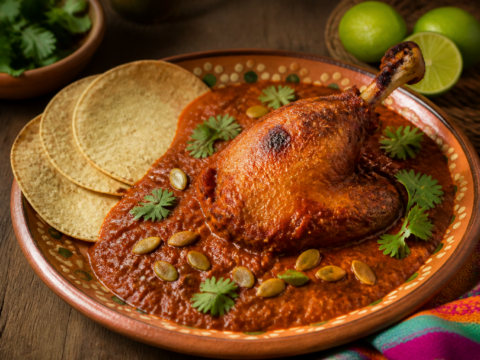 Pato en pipián rojo de Tizatlán - zdjęcie 1