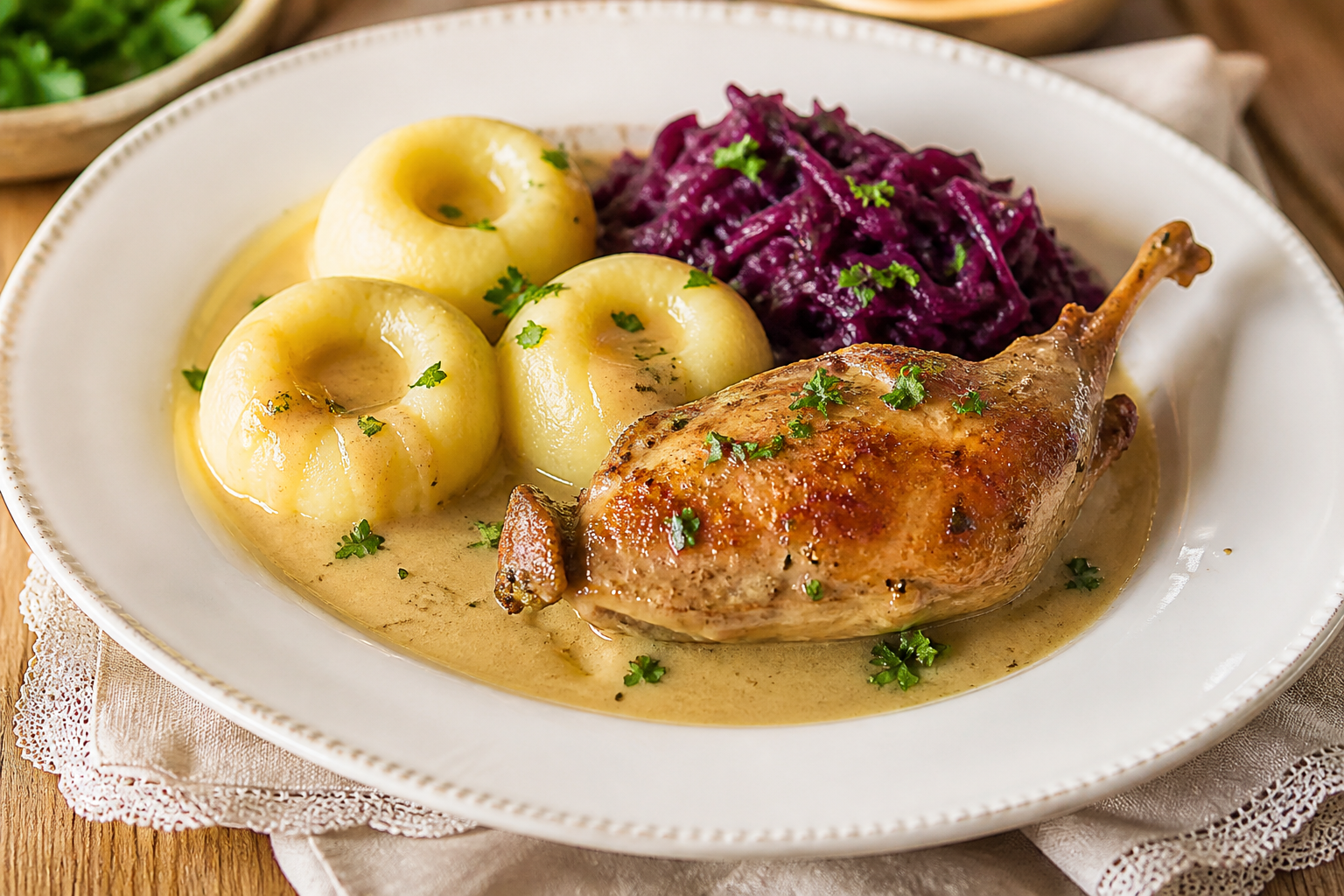 Królik pieczony po śląsku w śmietanie - zdjęcie 3