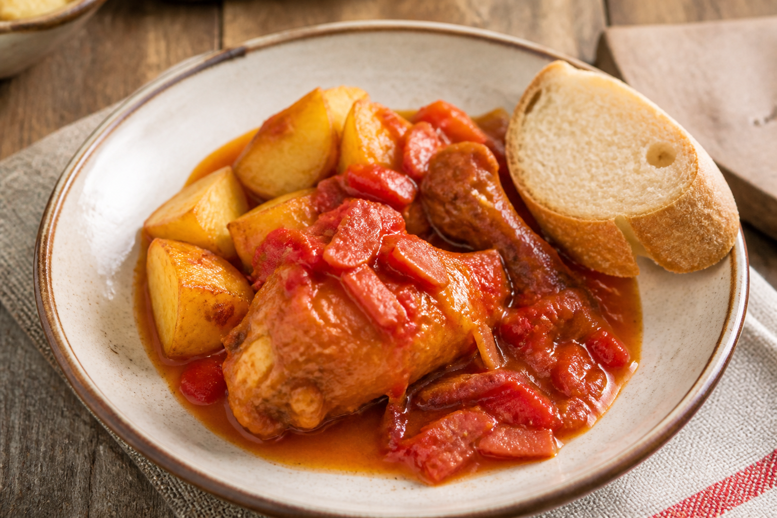 Pollo al chilindrón – aragoński kurczak w sosie z papryki, pomidorów i jamón serrano - zdjęcie 3