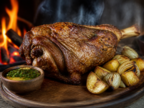 Cordero patagónico al asador – patagońska baranina pieczona przy ogniu - zdjęcie 1