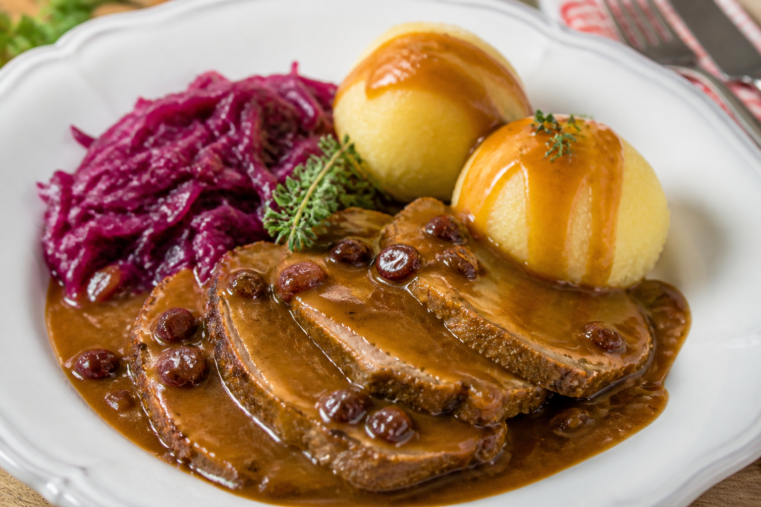 Rheinischer Sauerbraten – reńska wołowa pieczeń marynowana - zdjęcie 3